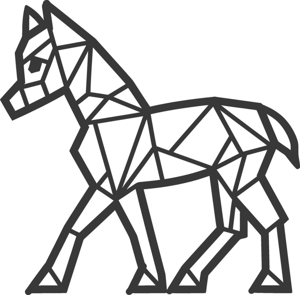 geometric horse simple lines and powerful presence vector
