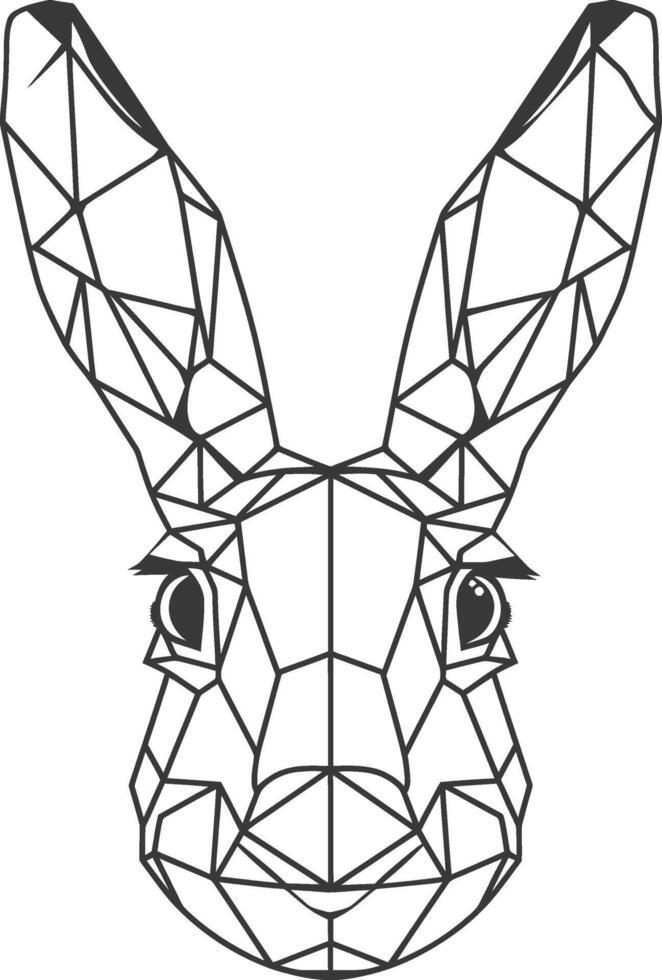 geometric rabbit with sharp features vector