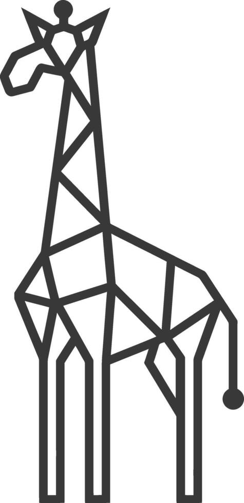 geometric outline of a giraffe vector