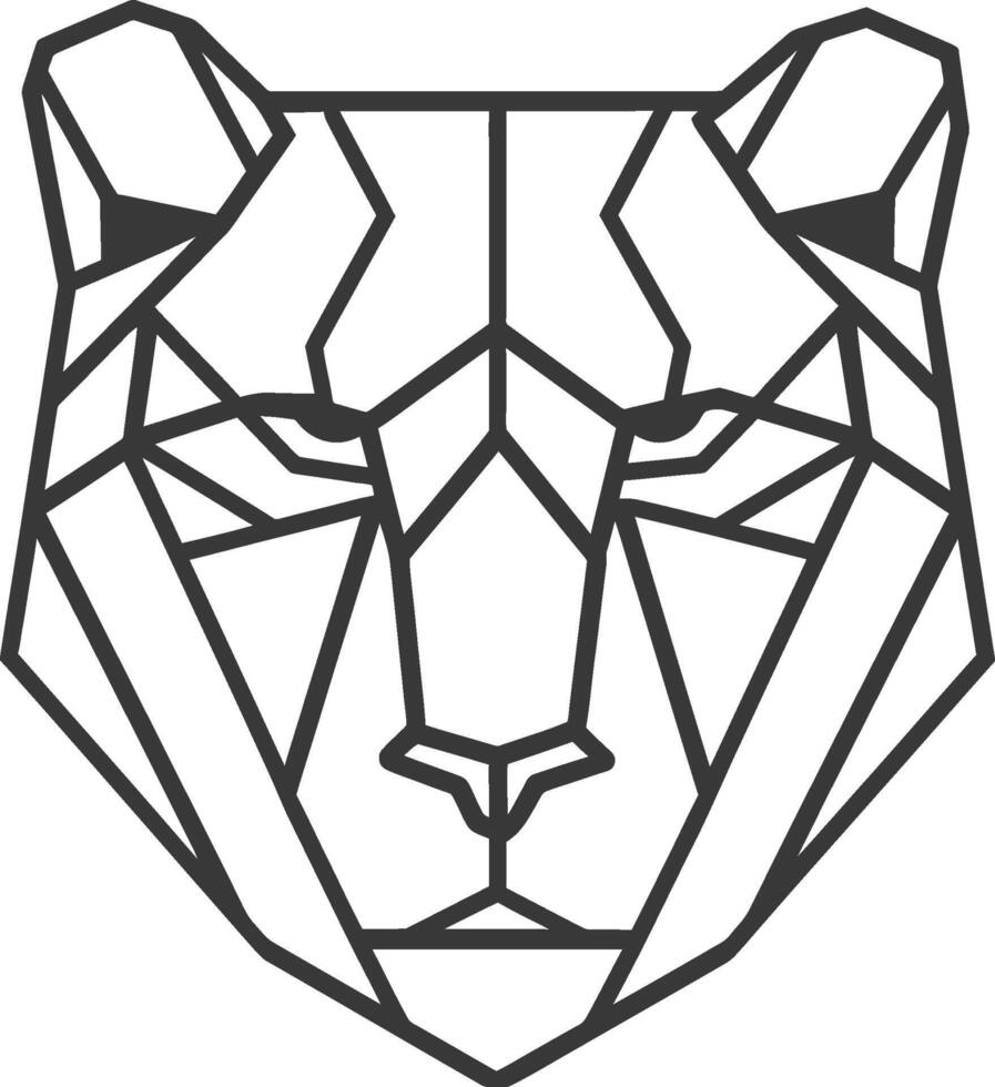 geometric outline of a majestic panther head vector