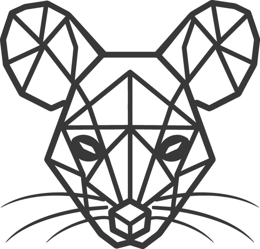 geometric representation of a mouse with large ears vector