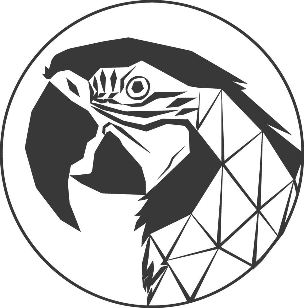 geometric illustration of a parrot head vector