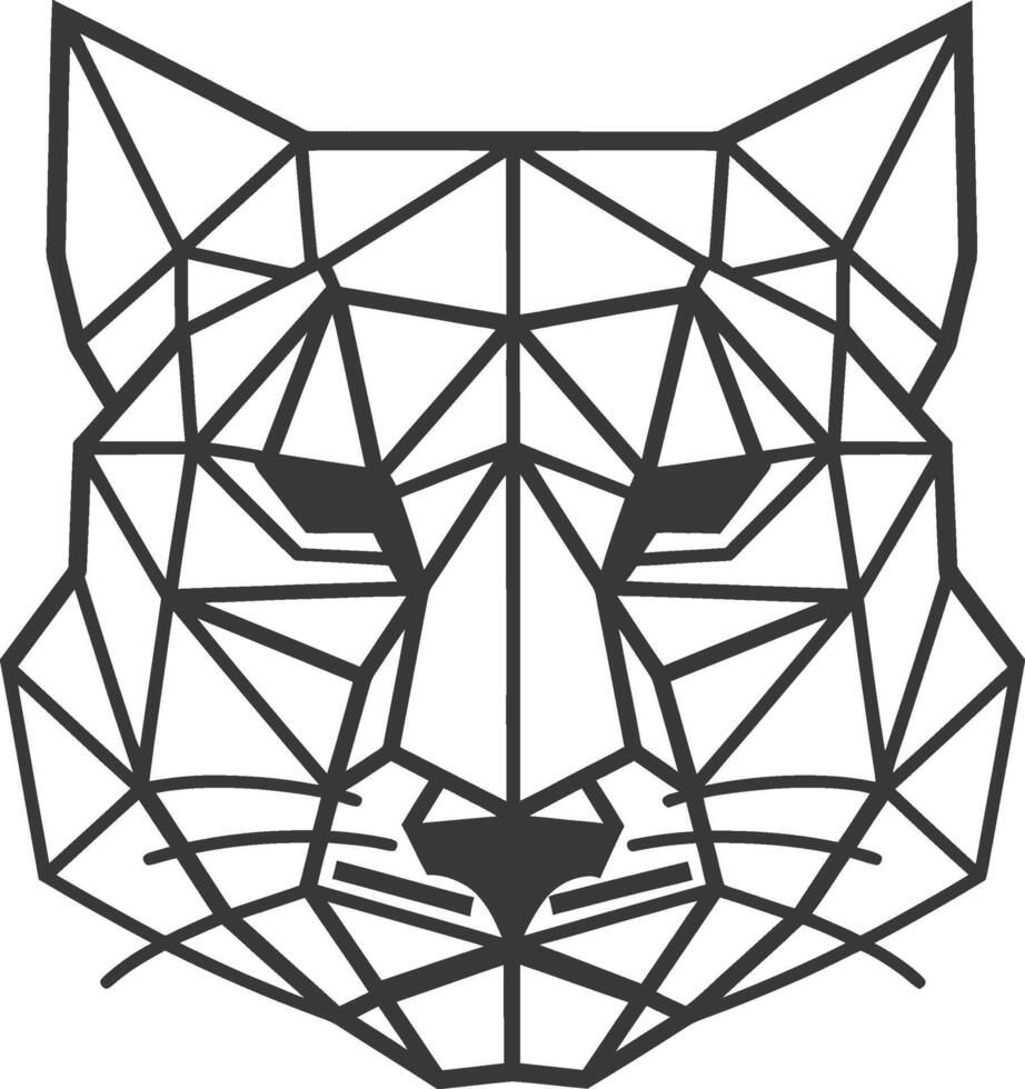 geometric representation of a feline face vector