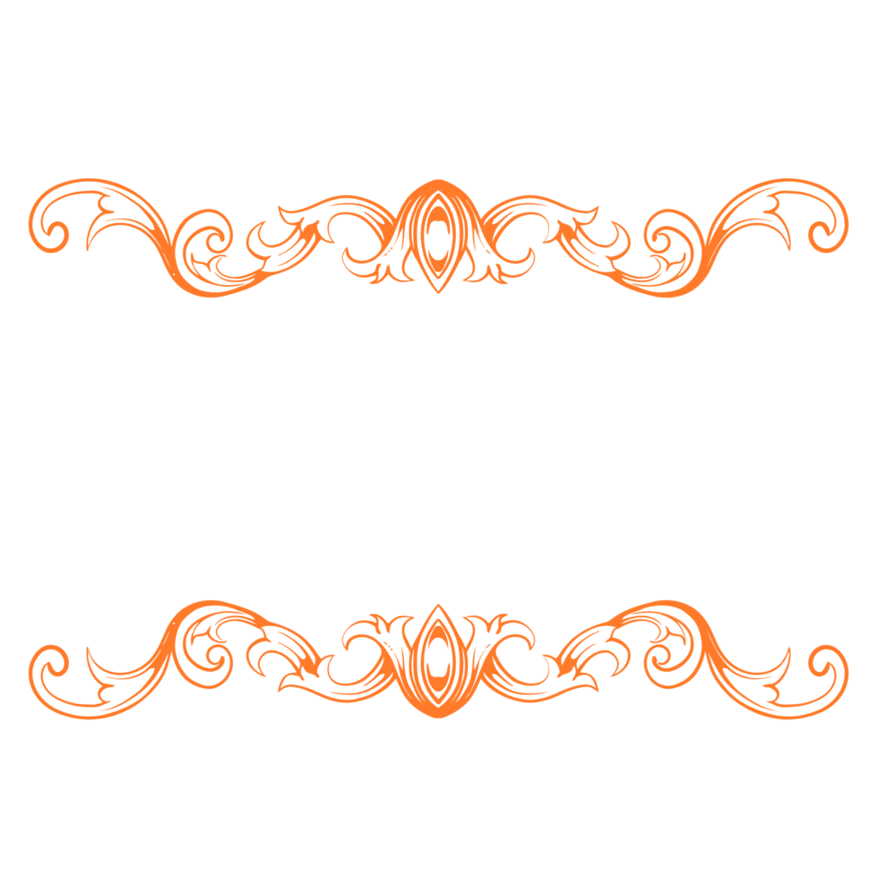 An orange and black frame with ornate design png