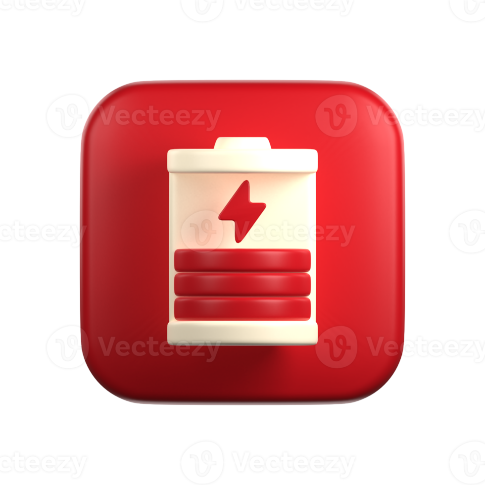 Battery Charging In 3D Illustration png