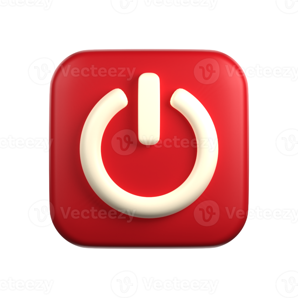 Power Button In 3D Illustration png