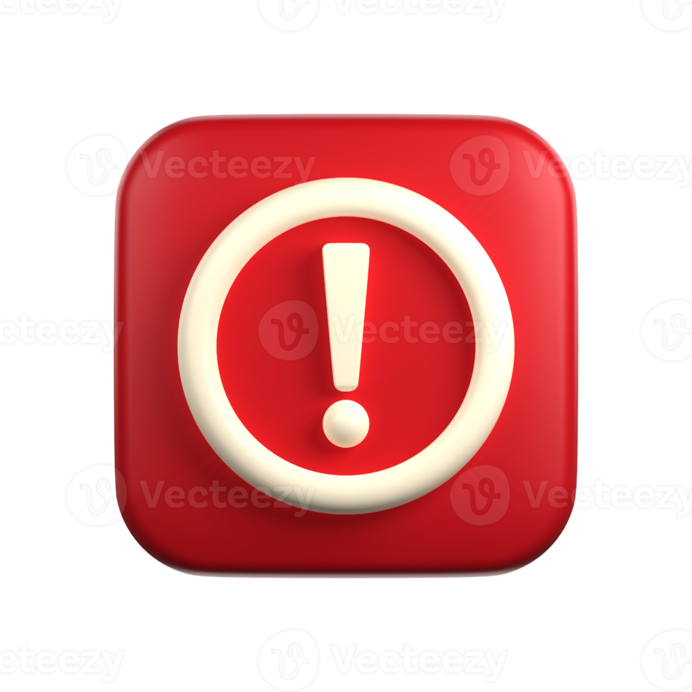 Exclamation Mark In 3D Illustration png
