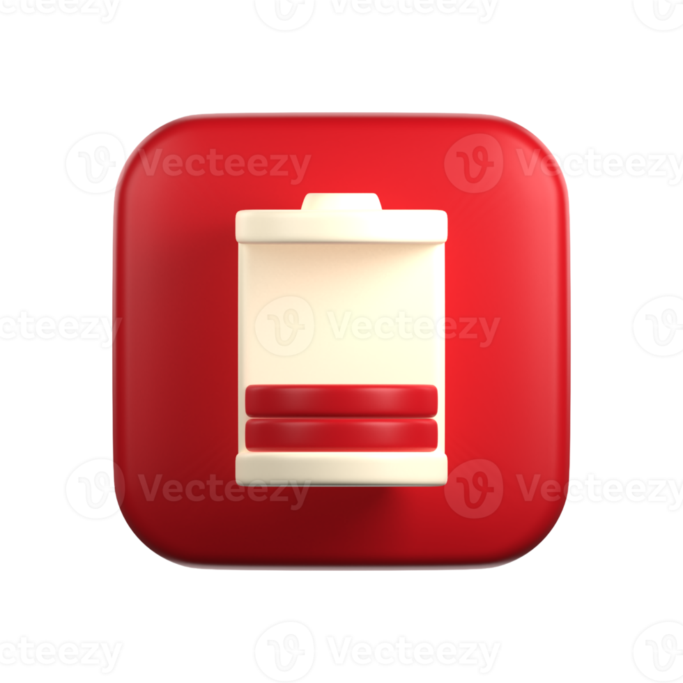 Battery Low In 3D Illustration png