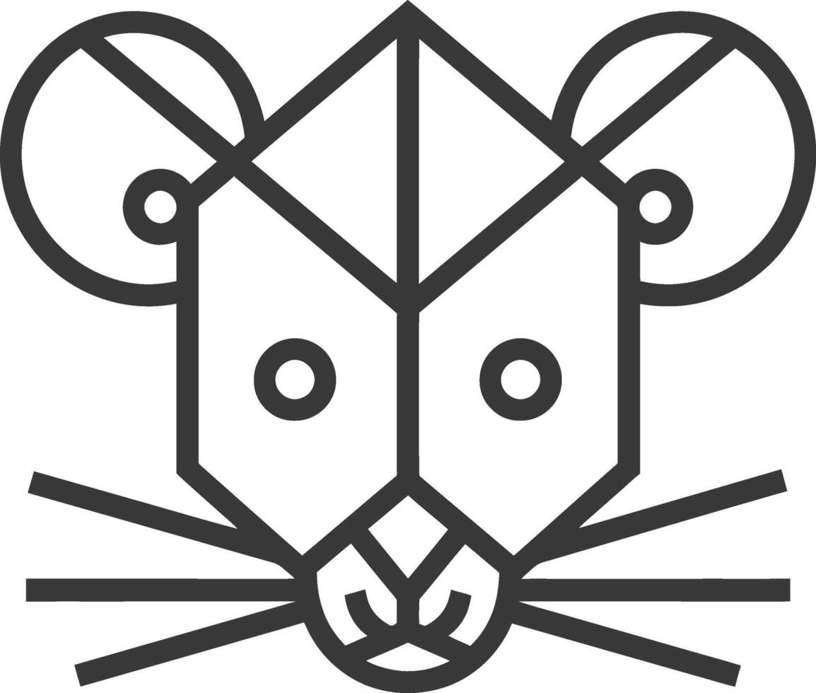 geometric mouse design with a minimalist style vector