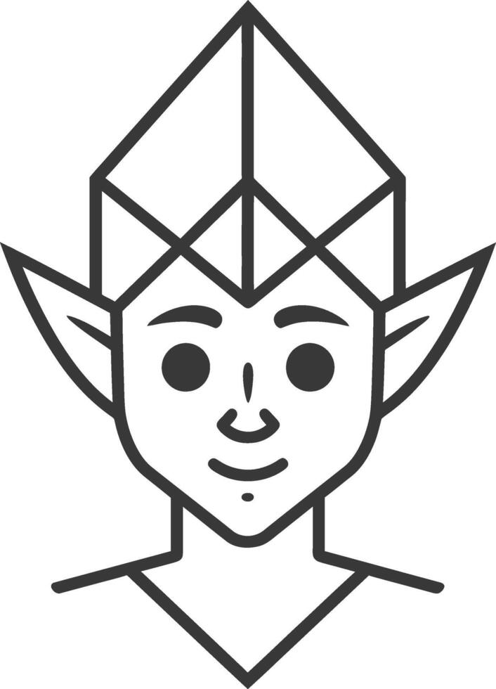 friendly elf wearing a pointy hat vector