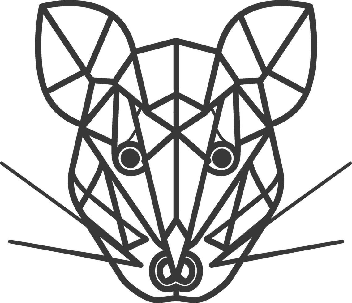 geometric mouse with sharp features vector