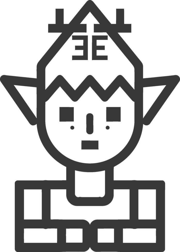 cute elf with pointy ears and a mischievous grin vector