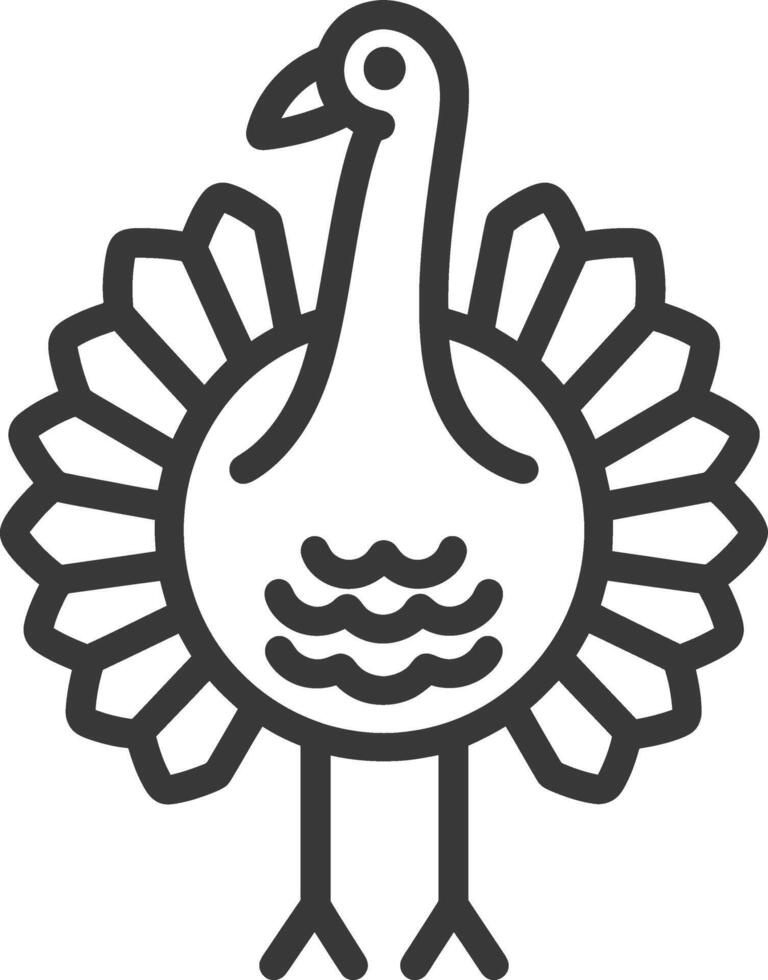 Thanksgiving turkey with its feathers spread out vector