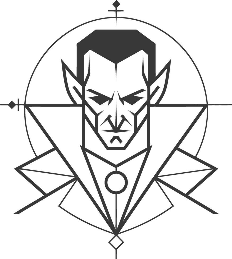 geometric portrait of a vampire vector