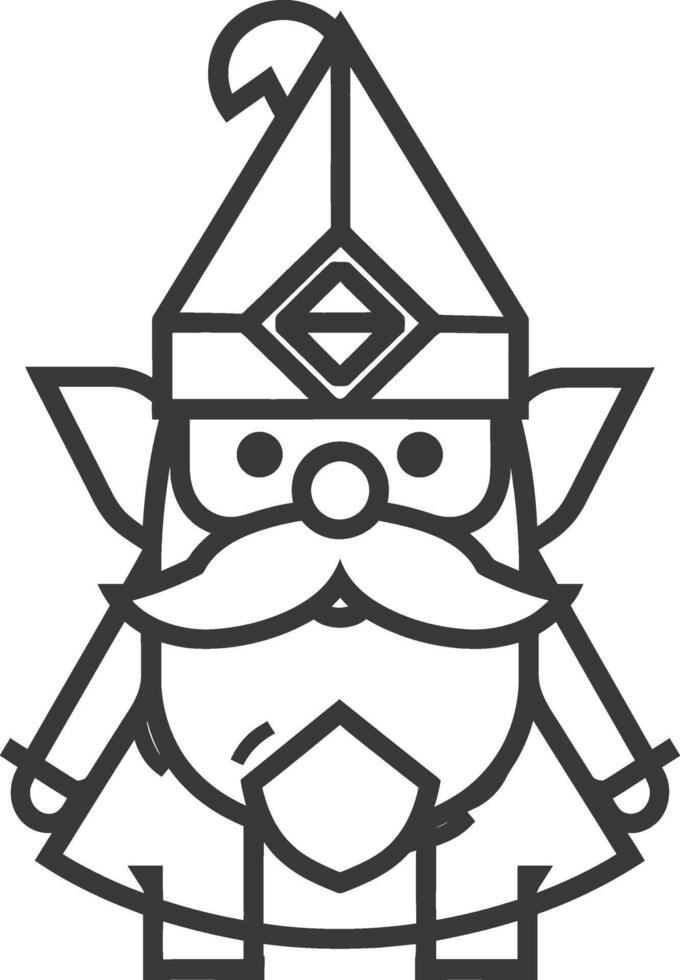 cute cartoon gnome with a big beard and a pointy hat vector