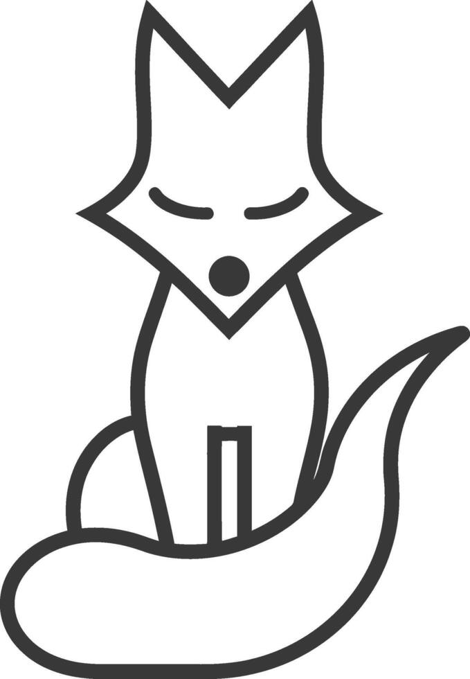 cute fox curled up in a ball vector