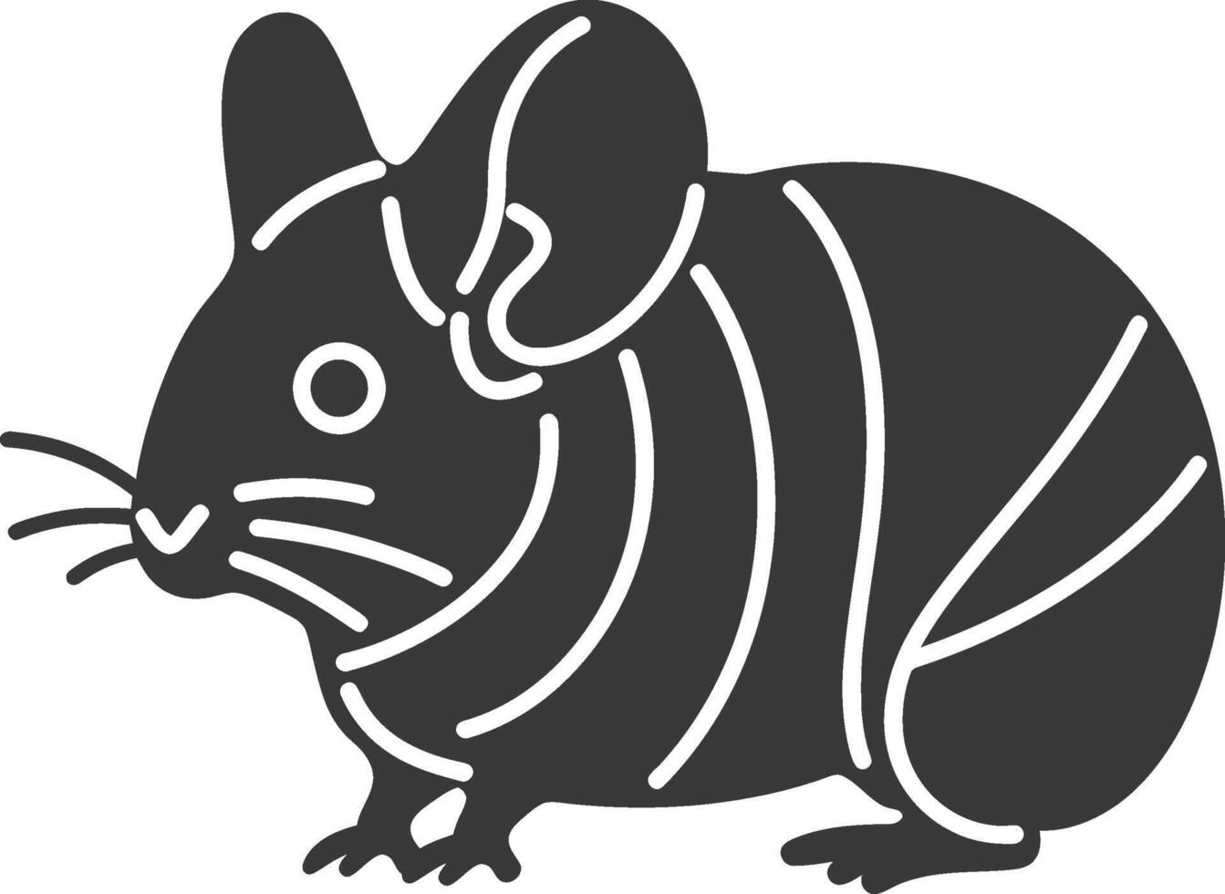 cute and fluffy chinchilla with big ears vector