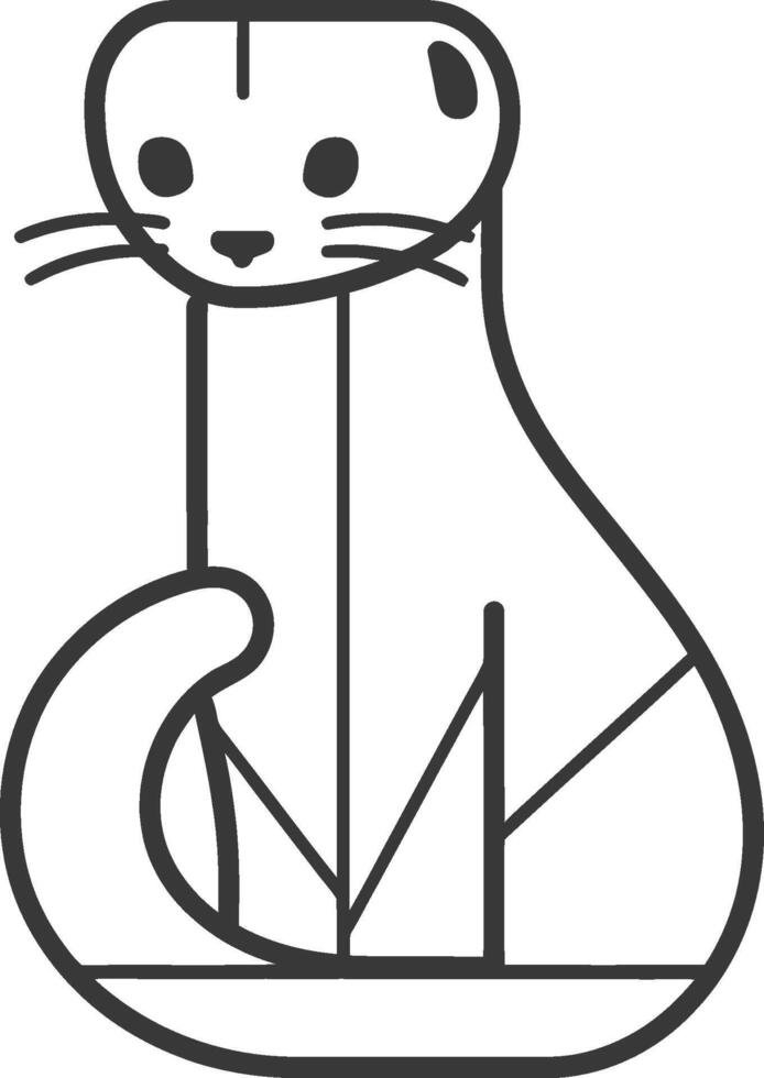 cute cartoon ferret sitting on its tail vector