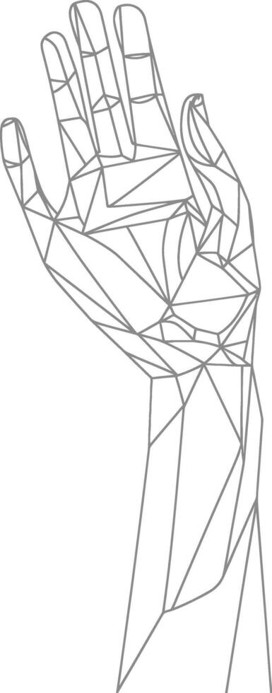 geometric representation of a hand reaching up vector