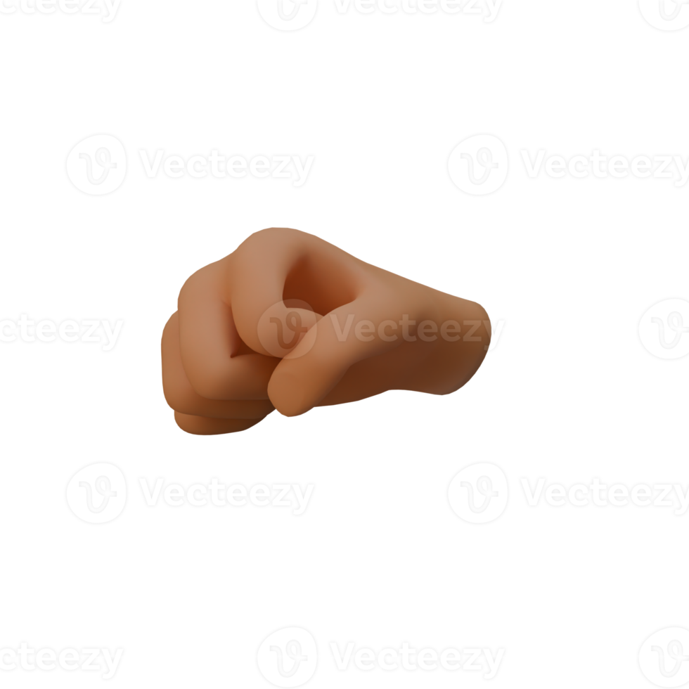 3d Render of hand icon stylized png