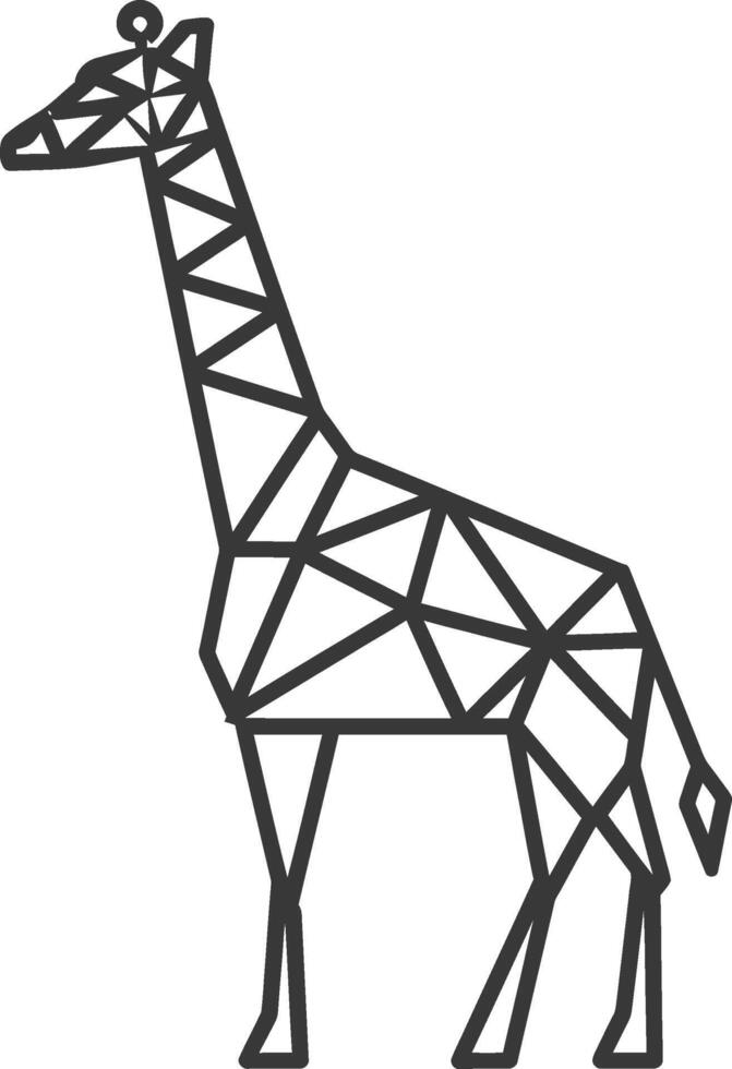 geometric giraffe standing tall vector