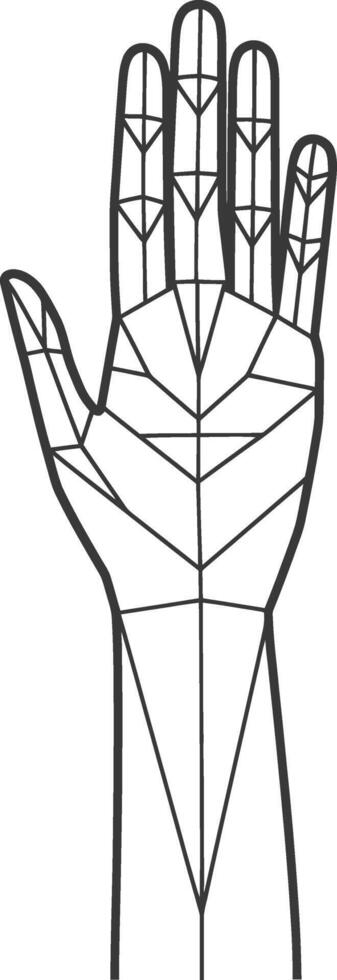 geometric hand reaching up vector