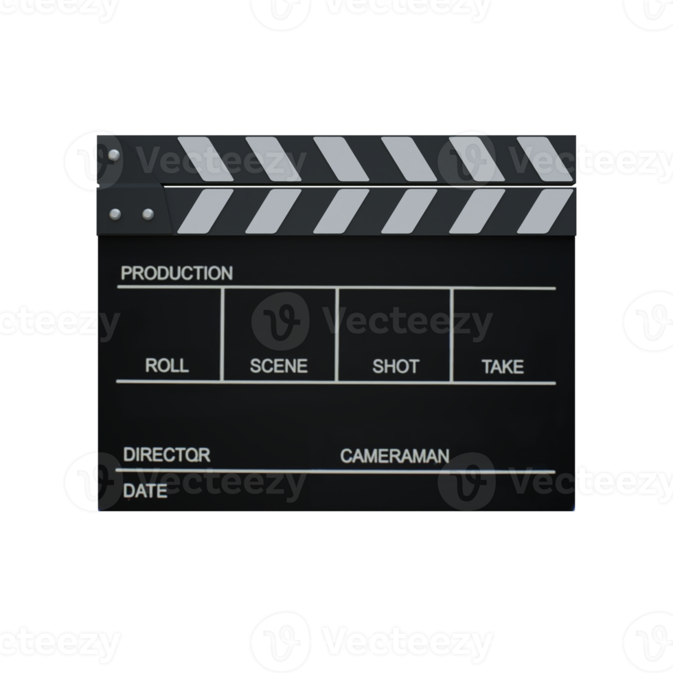 3d Render of Clapperboard png