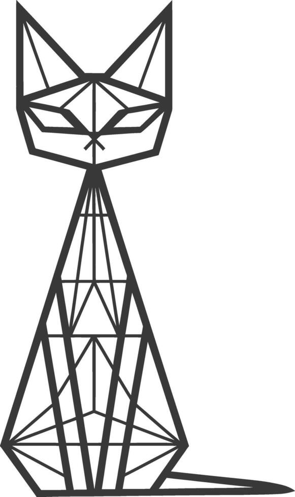 geometric cat with a triangular body vector