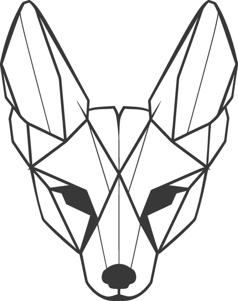 fox face formed by geometric shapes vector