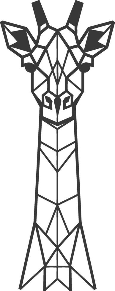 geometric giraffe stares intently at the viewer vector