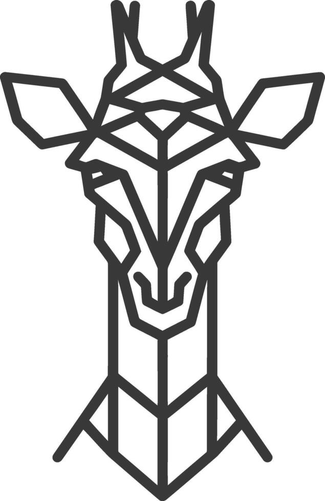 geometric giraffe head portrait vector