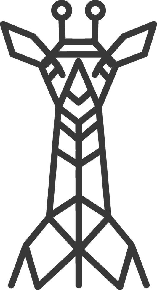geometric giraffe stands tall vector