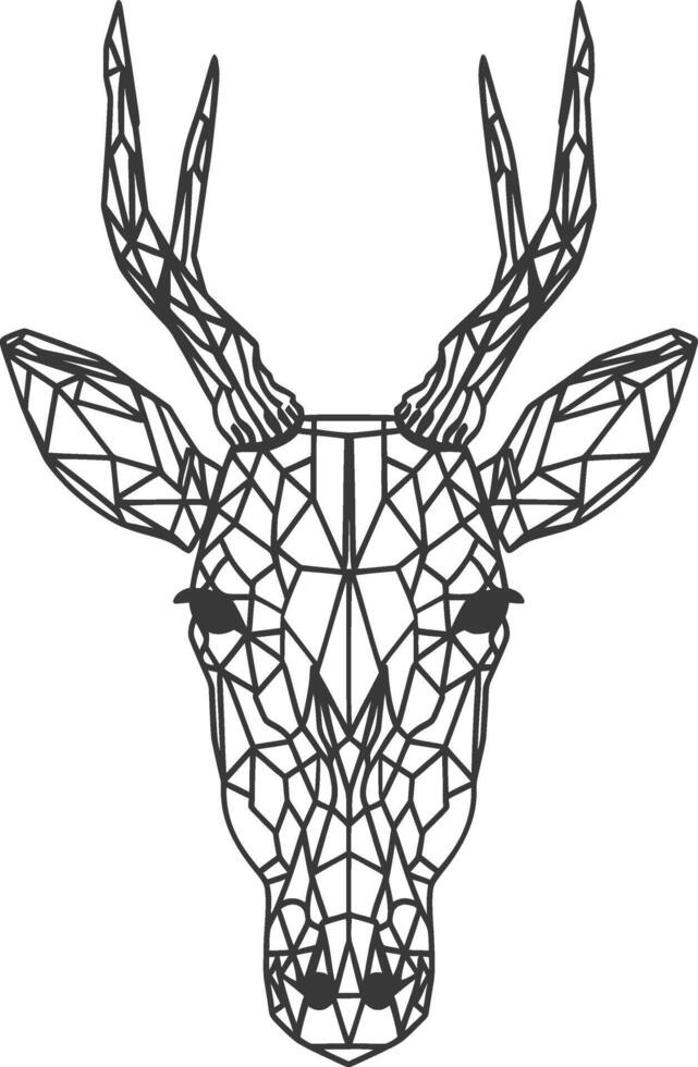 geometric deer stares intently forward vector