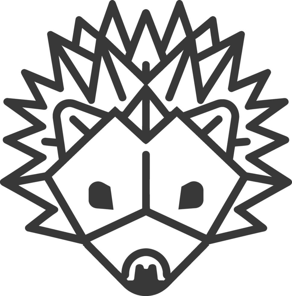 geometric art design hedgehog with sharp spines vector