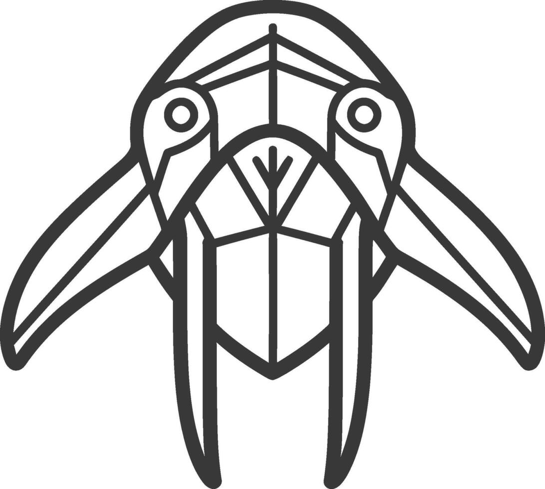 geometric art design walrus with large tusks vector