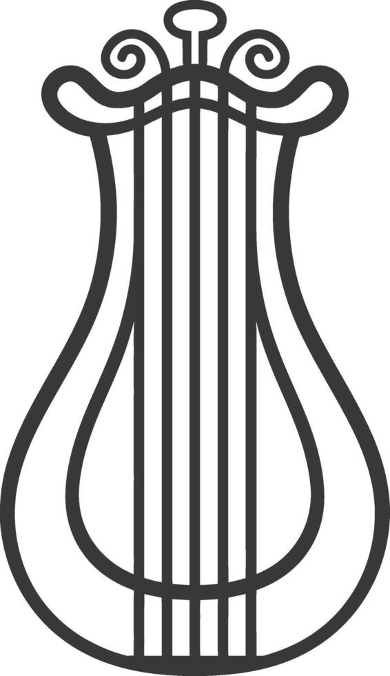 ancient lyre minimalist line art icon logo symbol vector