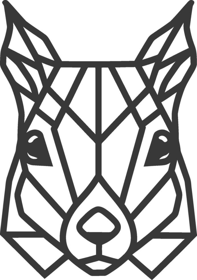 geometric depiction of a squirrel head vector