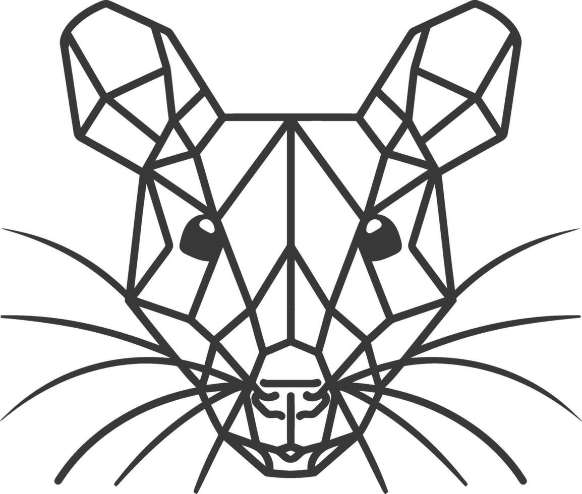 geometric depiction of a mouse face vector