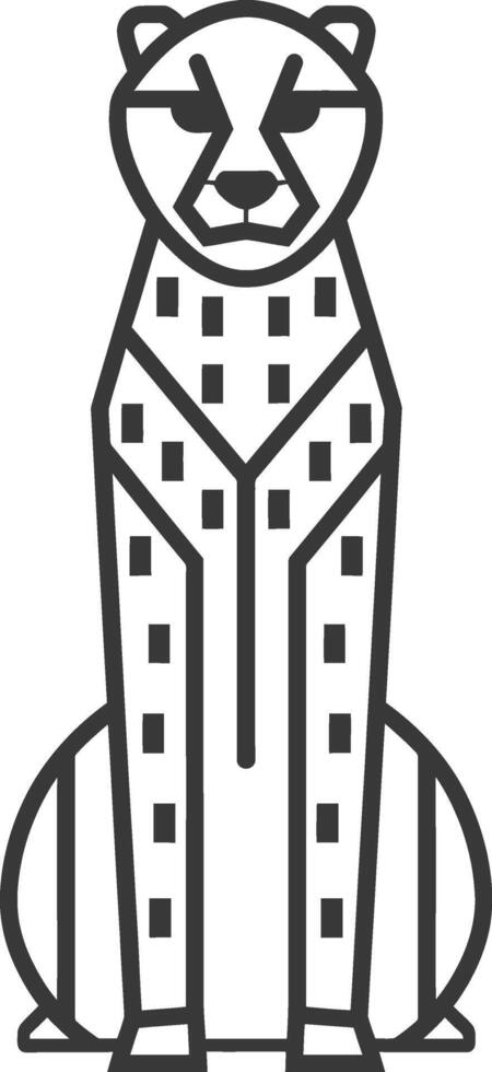 cheetah sits proudly its spots forming a geometric pattern vector