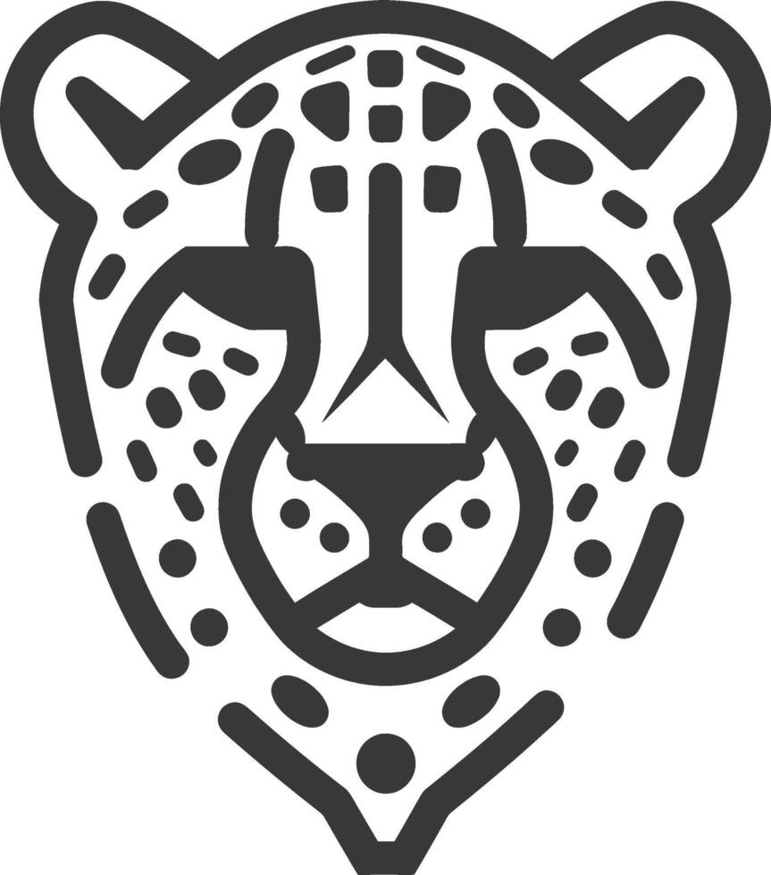cheetah face in a bold line art style vector