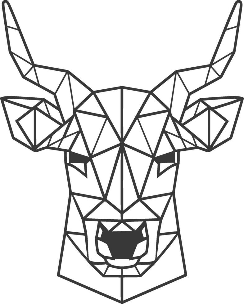 geometric design of a deer head vector