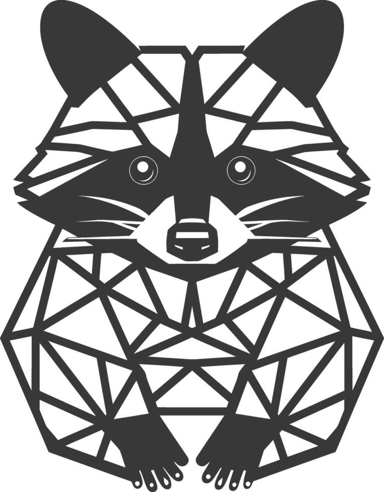 geometric depiction of a raccoon vector