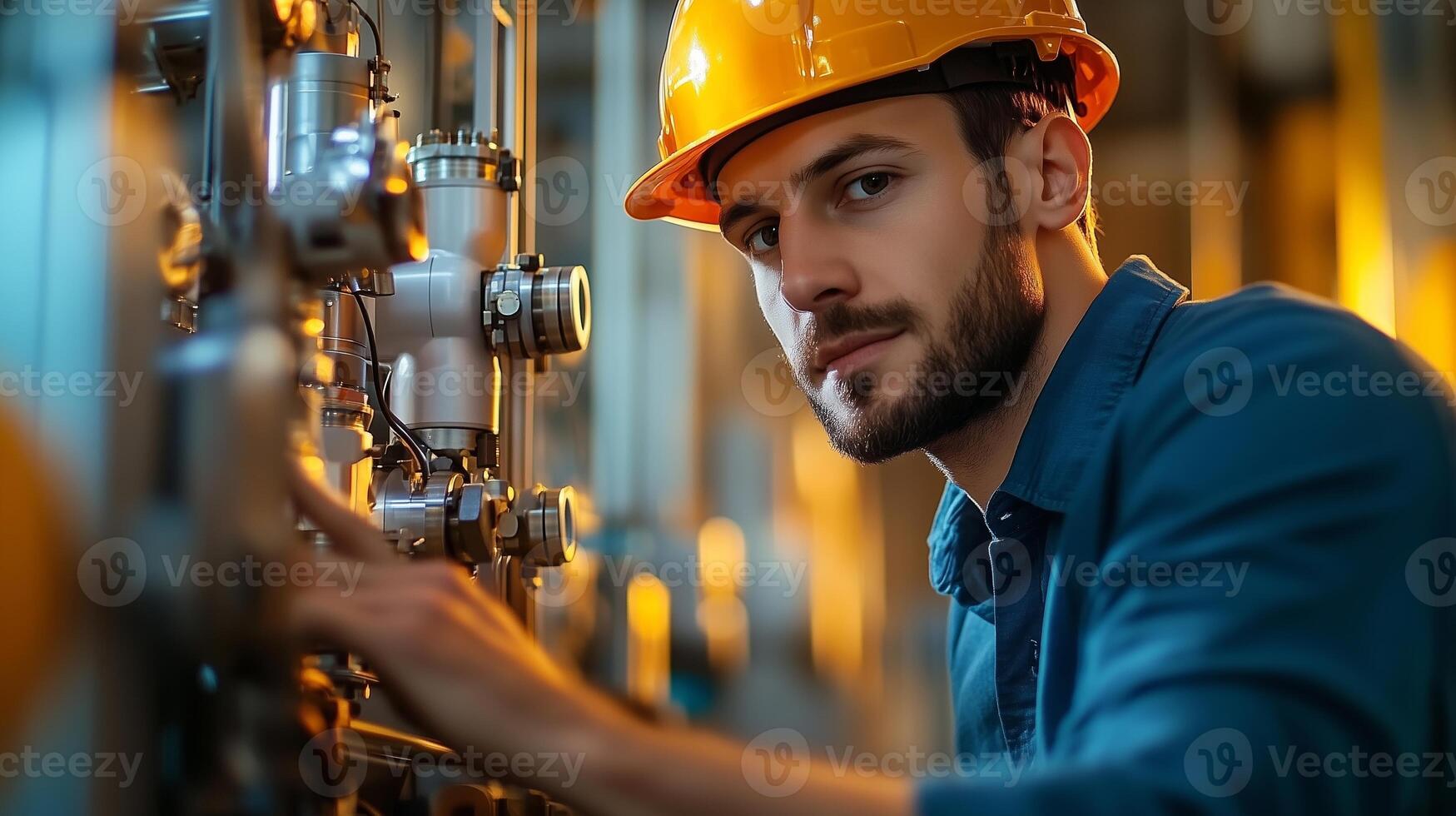 Focused Engineer Maintaining Industrial Systems and Equipment photo