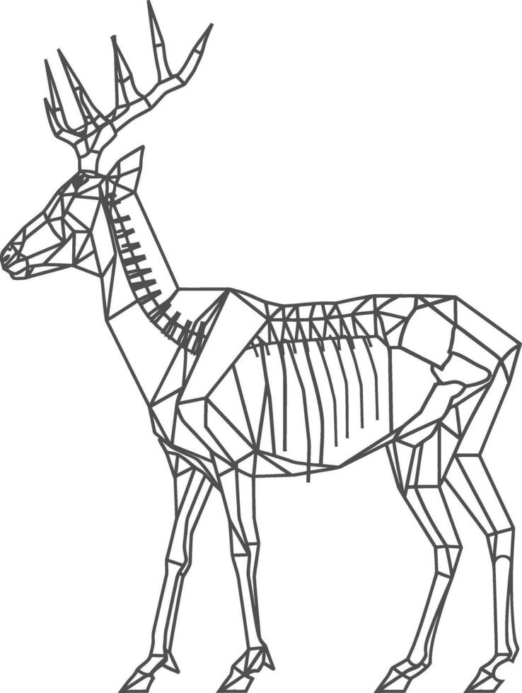 Geometric Deer Stands Tall with Intricate Details vector