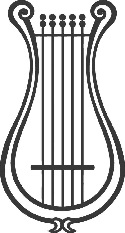 ancient lyre minimalist line art icon logo symbol vector