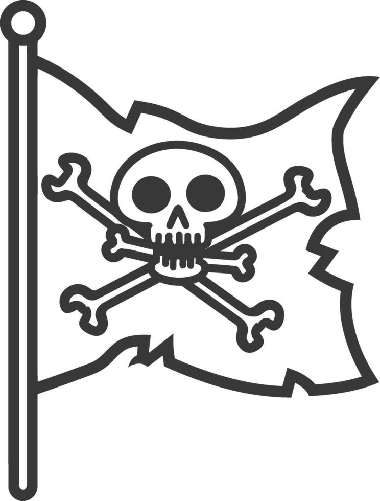 Pirate flag coloring pages vector