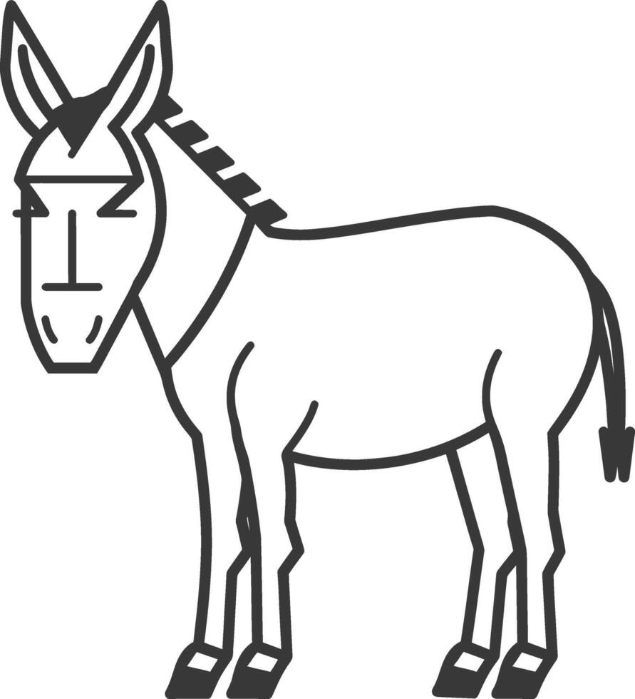 A donkey is standing in a line on a white background vector