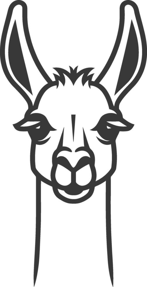Llama head icon illustration vector