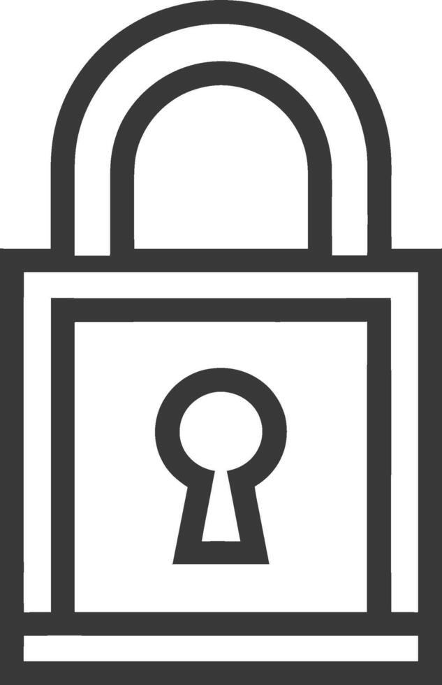 A black and white image of a padlock vector