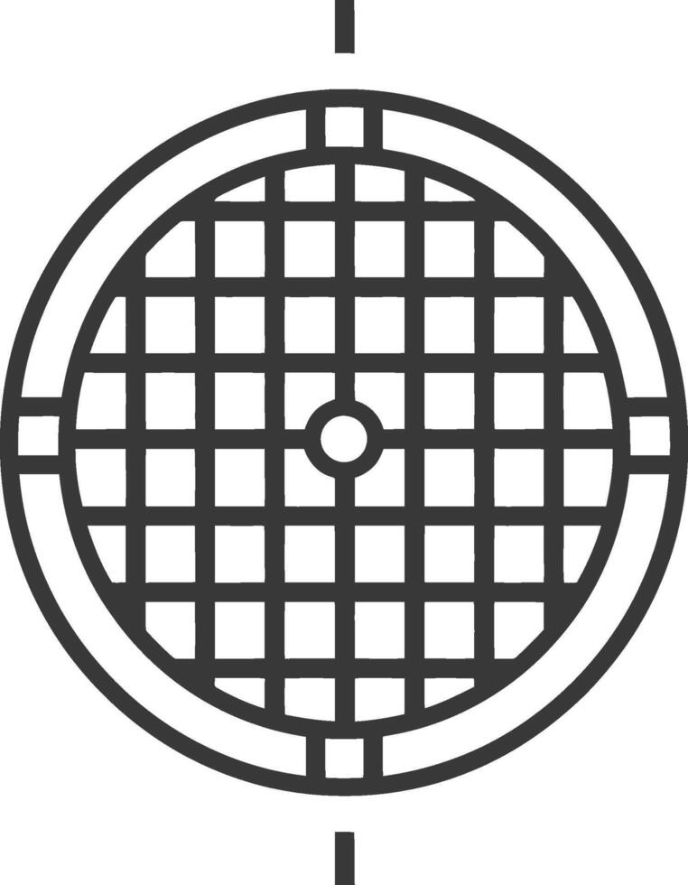 A manhole cover with a grid pattern vector